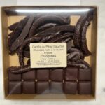 Boîte chocolat Carrés du Père Gaucher chocolats à la liqueur Frigolet et Orangettes  252 gr